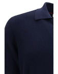 Brunello Cucinelli Deep Blue Knit Polo Shirt