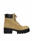 Givenchy Trekker Leather Heeled Ankle Boots - Beige