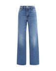 7FOR Light Wash Retro Flare Straight-Leg Jeans