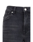 7FOR Stovepipe Straight-Leg Jeans - Black