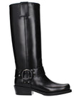 Valentino Garavani Leather Knee-High Boots - Black