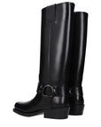 Valentino Garavani Leather Knee-High Boots - Black