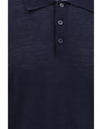 Golden Goose Blue Merino Wool Polo Shirt