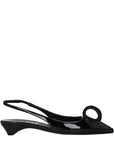 Prada Embellished Knot Black Leather Pumps