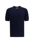 Brunello Cucinelli Deep Blue Linen Knit Top