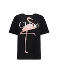 Chloé Pink Flamingo Black T-Shirt