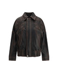 Golden Goose Brown Leather Bomber Jacket