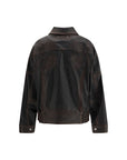 Golden Goose Brown Leather Bomber Jacket