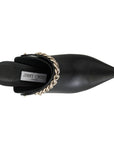 Jimmy Choo Gold Chain Black Leather Stiletto Pumps