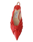 Jimmy Choo Chic Red Pointed Toe Leather Pump Flats