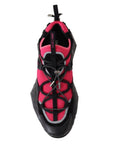 Jimmy Choo Electric Red & Black Leather Low Top Sneakers