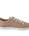 Jimmy Choo Powder Pink Leather Low Top Lace-Up Sneakers