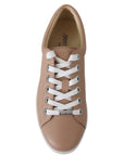 Jimmy Choo Powder Pink Leather Low Top Lace-Up Sneakers