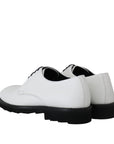 Dolce & Gabbana White Leather Derby Dress Shoes