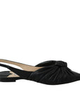 Jimmy Choo Black Pointed Toe Leather Pump Flats