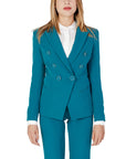 Silence Double Breasted Blazer In Solid Color