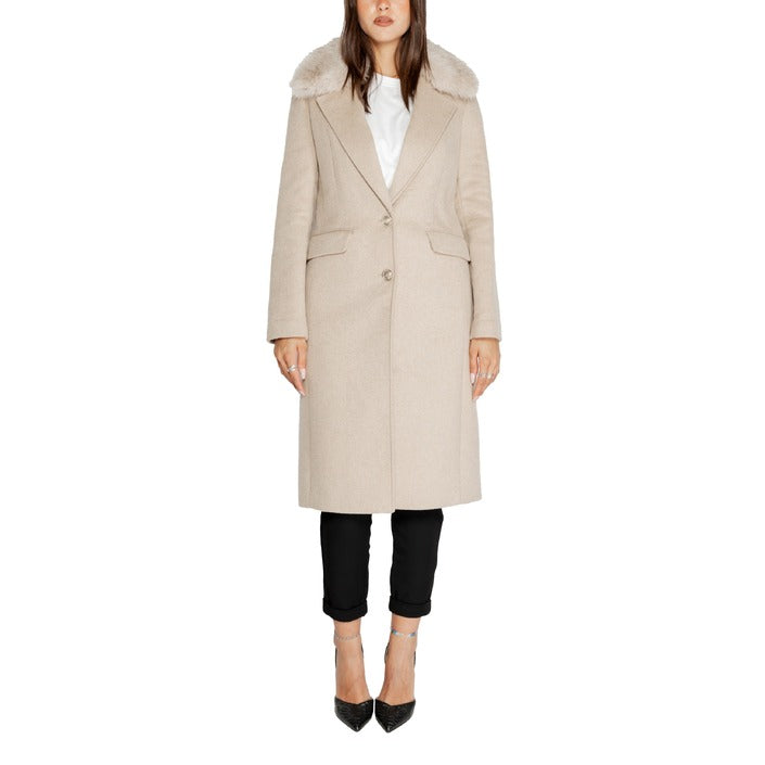 Guess Minimalist Faux Fur Lined Longline Coat