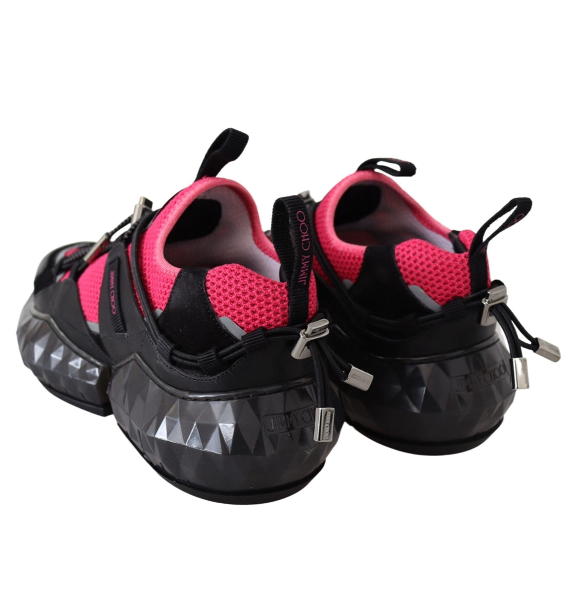 Jimmy Choo Electric Red & Black Leather Low Top Sneakers