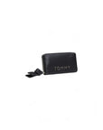 Tommy Hilfiger Logo Black Vegan Leather Zip Clutch Purse