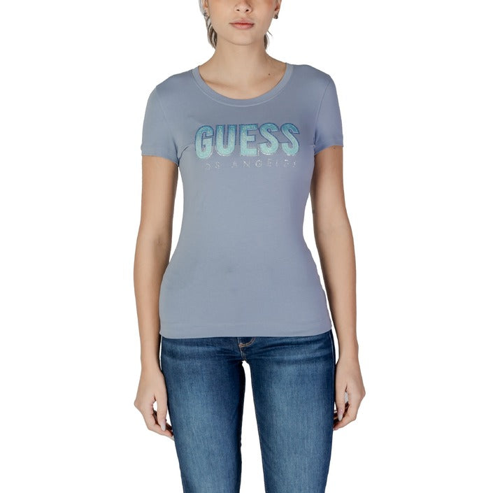 Guess Logo Crewneck Fitted Cotton T-Shirt