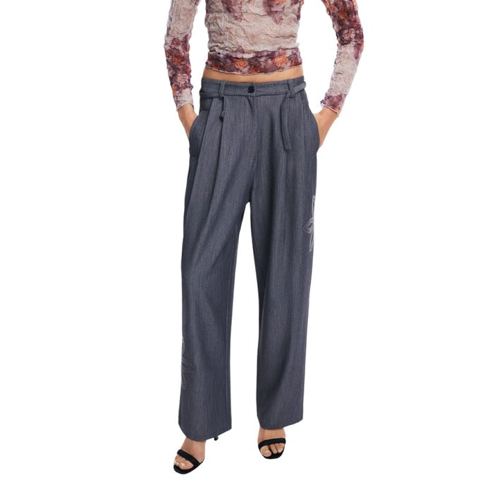 Desigual Minimalist Wide Leg Fit Baggy Suit Pants