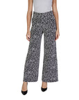 Ichi Abstract Pattern Wide Leg Pants Cotton-Blend