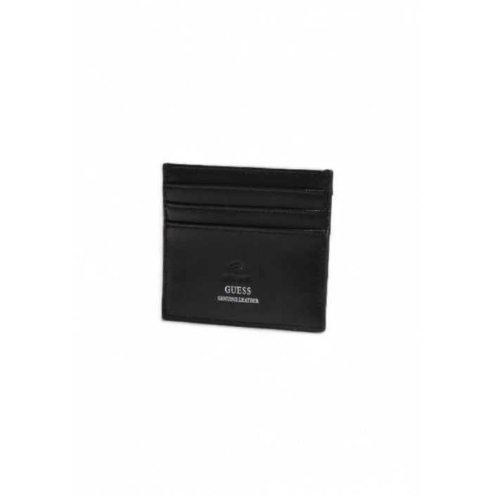 Guess Logo Genuine Leather Black Cardholder Wallet