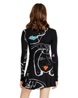 Desigual Line Art Graphic Winter Mini Dress