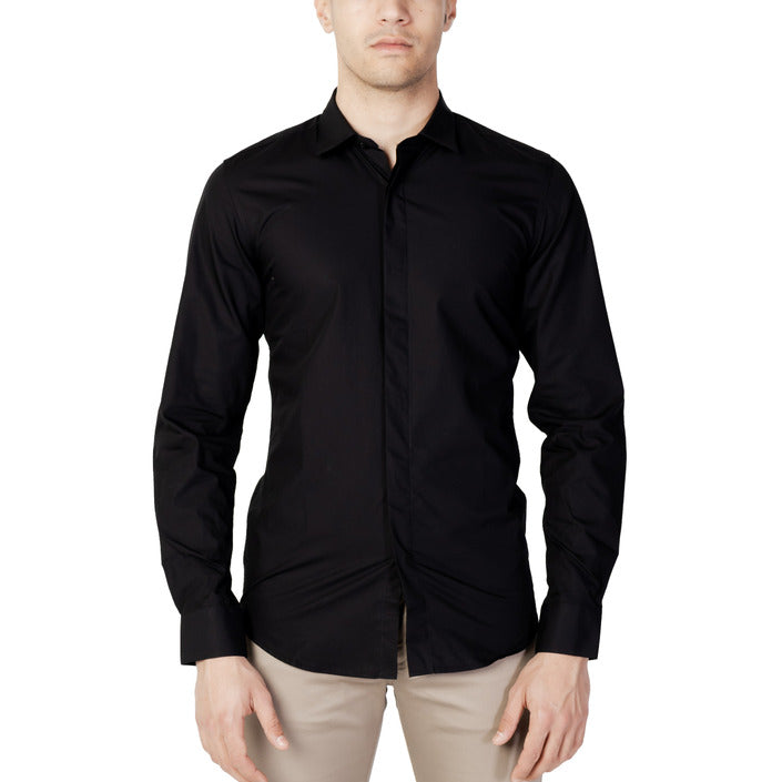 Antony Morato Minimalist Pure Cotton Short Collar Shirt - Black
