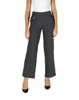 Street One Minimalist High Waist Black Wide Leg Suit Pants