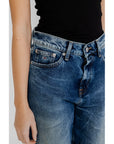 Tommy Hilfiger Jeans Logo Distressed Wide Leg Medium Wash Jeans