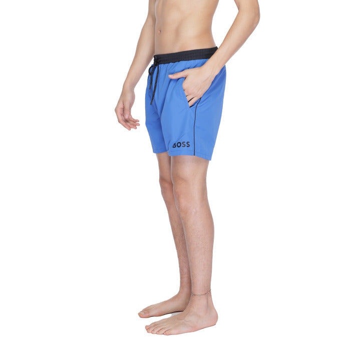 Boss Logo Quick Dry Athleisure Swim Shorts - blue