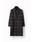 Desigual Minimalist Checkered Luxe Wool-Blend Coat