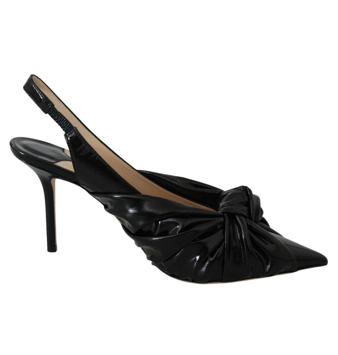 Jimmy Choo Black Leather Annabell 85 Slingback Pumps