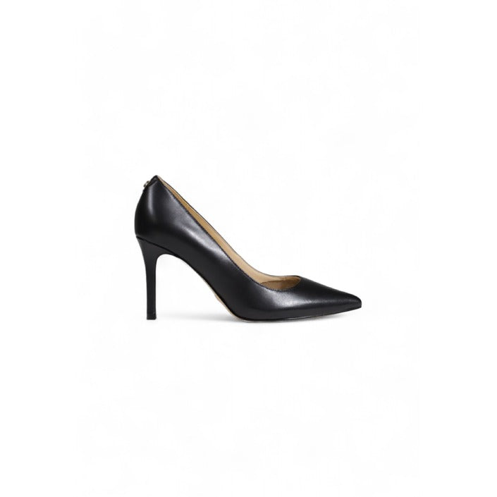 Guess Minimalist Black Leather Pointed Toe Court Heels