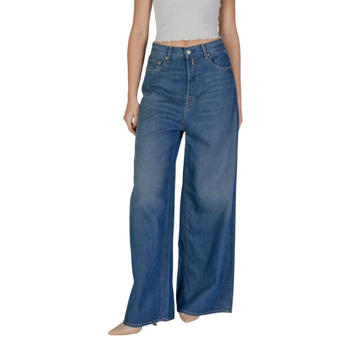 Replay Wide Leg Medium Wash Denim Jeans