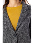 Jacqueline De Yong Minimalist 3-Button Lapel Collar Longline Coat