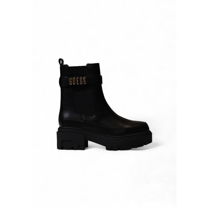 Guess Logo All Black Vegan Leather Boots