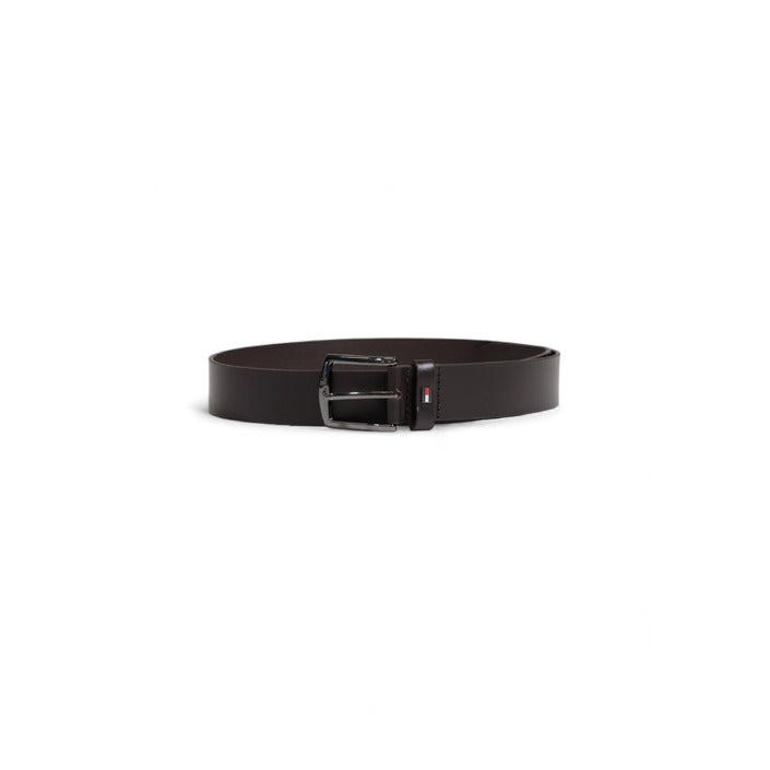 Tommy Hilfiger Logo Genuine Leather Square Buckle Belt