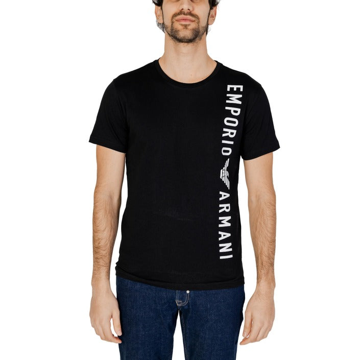 Emporio Armani Logo Pure Cotton T-Shirt - Black