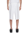 Underclub Logo 100% Cotton White Shorts Stretch Waist Raw Hem