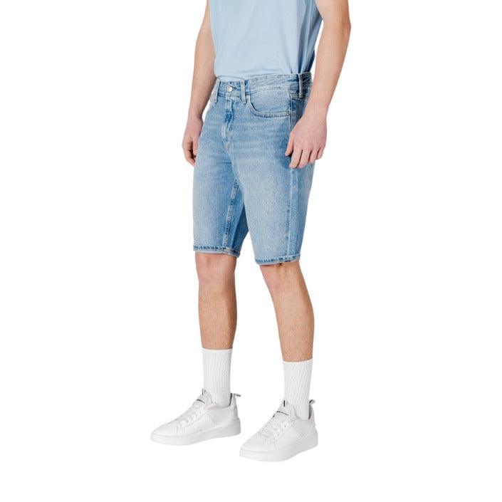 Calvin Klein Jeans Logo Light Wash Denim Shorts