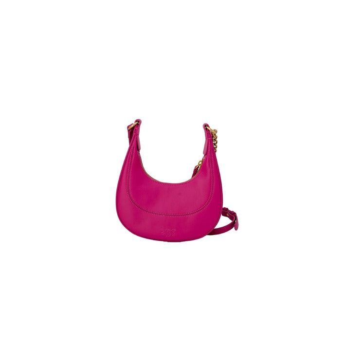 Pinko Logo Crescent Boho Leather Handbag - Multiple Colors