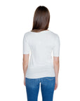 Guess Logo Short Sleeve Knit Top - white