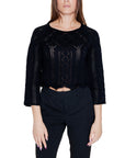 Vero Moda Lace Quarter Sleeve Top - black