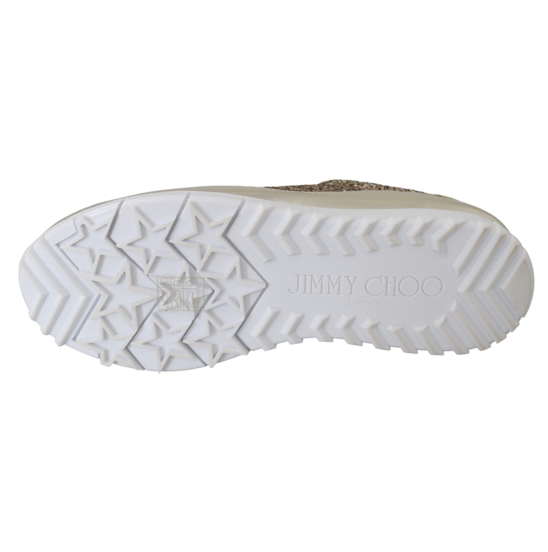 Jimmy Choo Monza Osao Gold Glitter Leather Low Top Sneakers