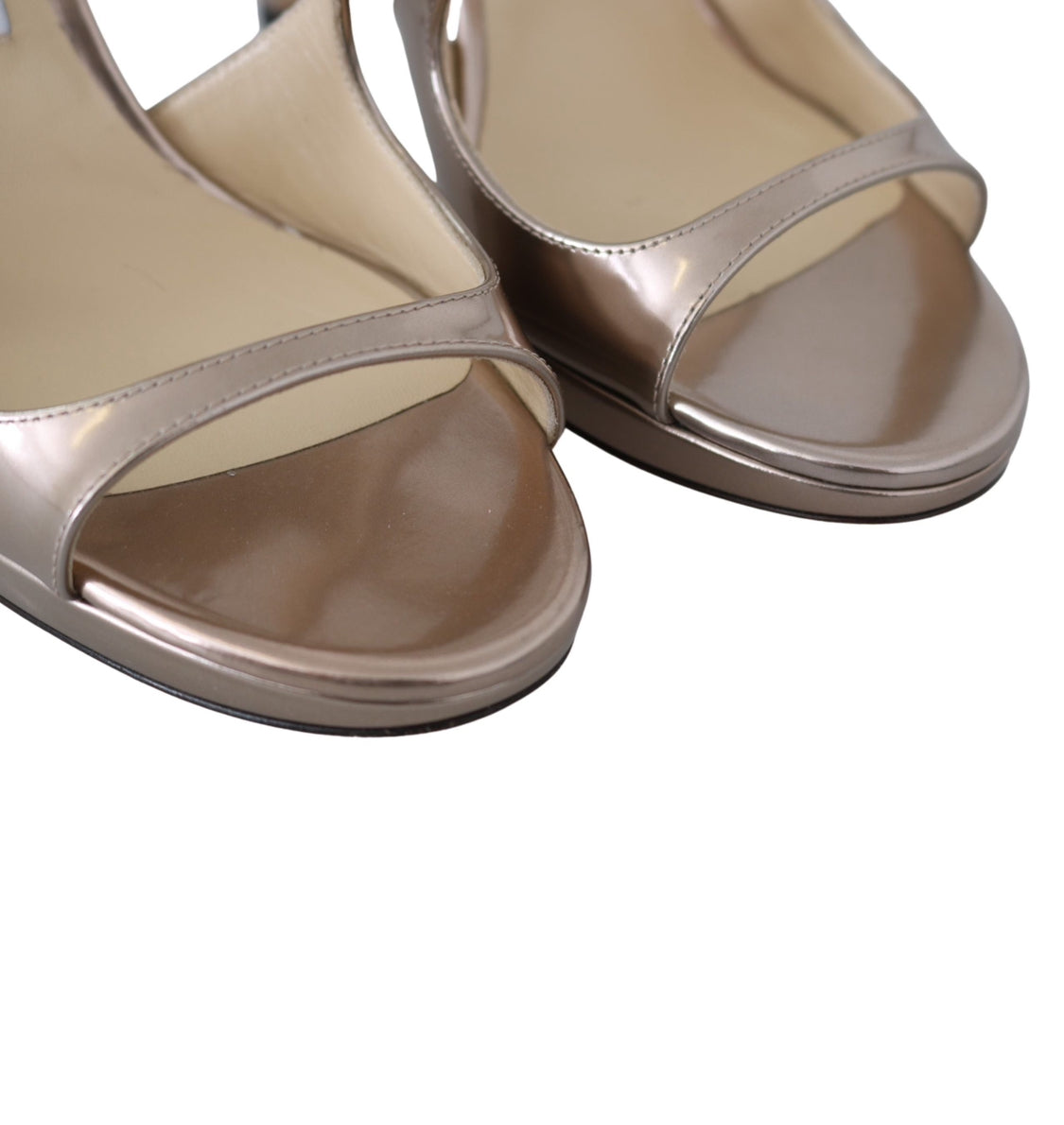 Jimmy Choo Peep Toe  Leather Heeled Sandals