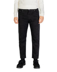 Gianni Lupo Minimalist Straight Leg Fit Ankle Cut Black Denim Jeans