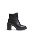 Timberland Minimalist Genuine Leather All Black Lace-Up Heel Boots