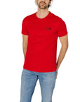 EA7 By Emporio Armani Logo Pure Cotton Athleisure T-Shirt - Red